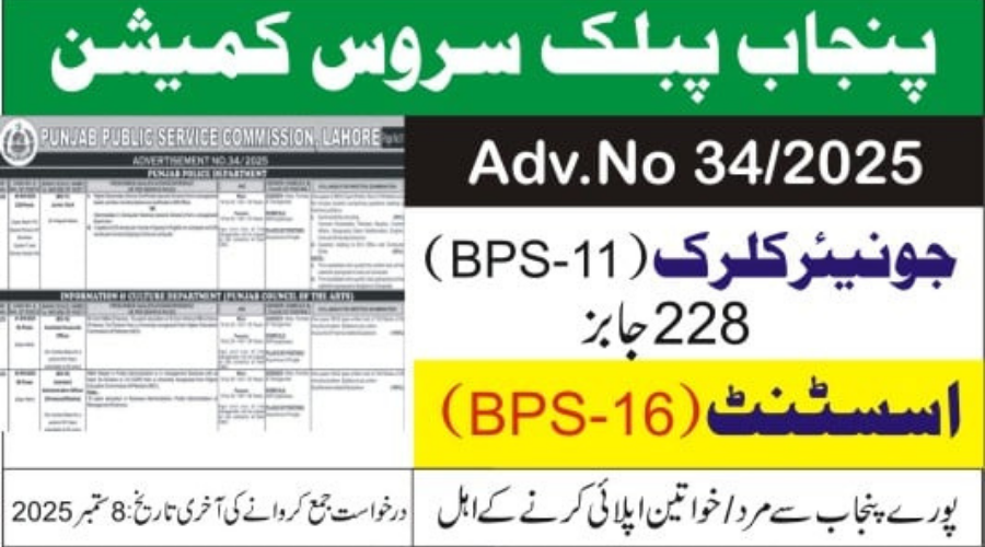 PPSC Latest Govt Multiple Jobs PPSC Ad No 43/ 2025