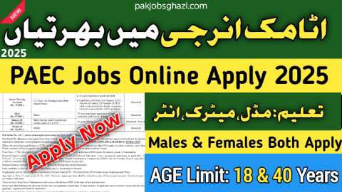Pakistan Atomic Energy Jobs 2025 Online Apply
