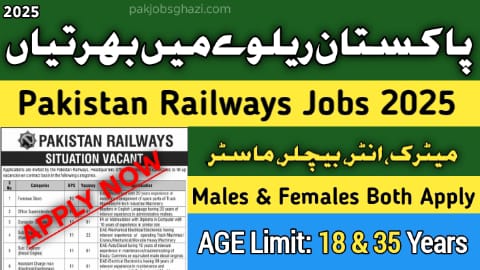 Pakistan Railways Jobs 2025 Online Apply