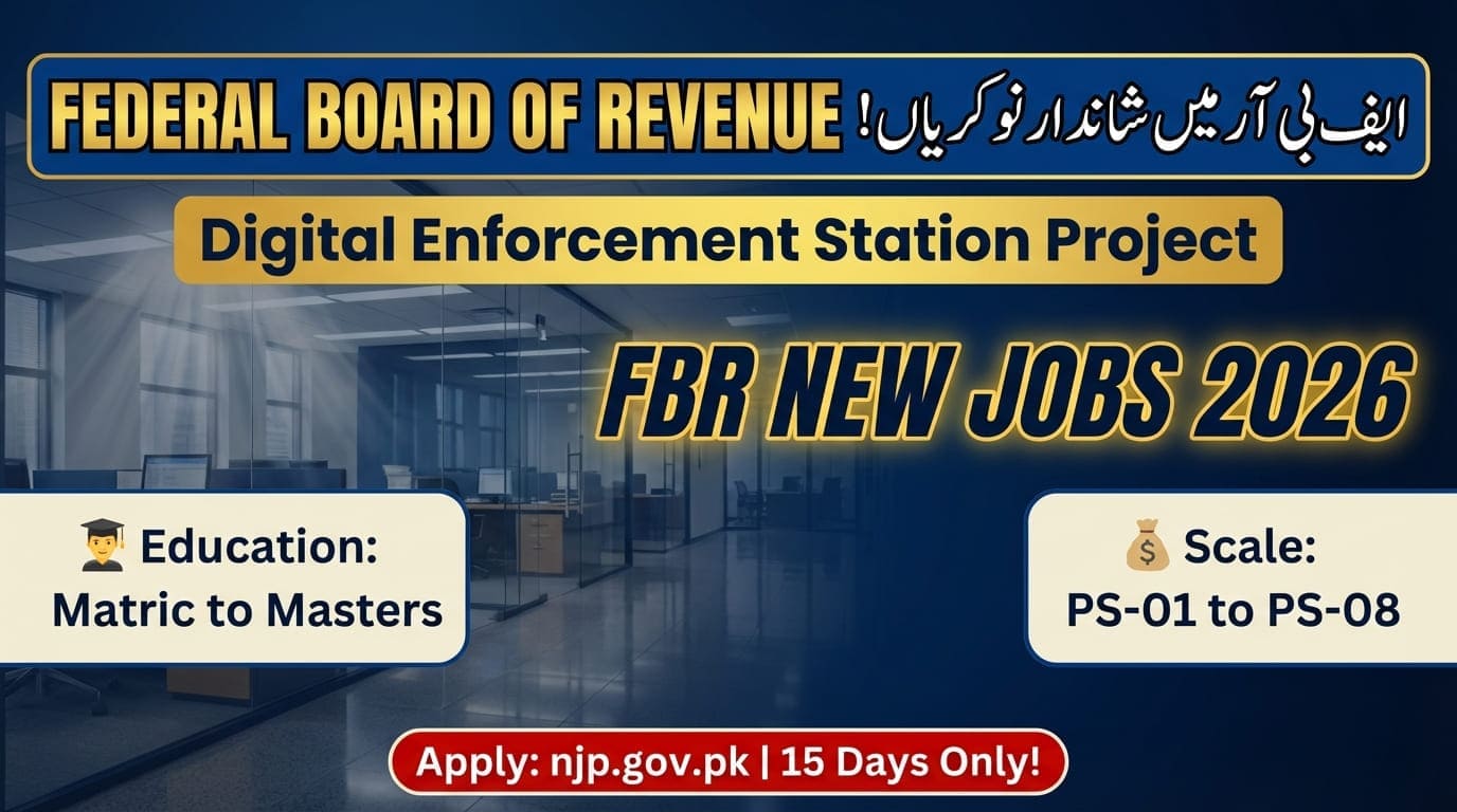 FBR Jobs 2026 advertisement for Federal Board of Revenue posts including Sepoy, Inspector, Sub Inspector and Assistant in Pakistan.