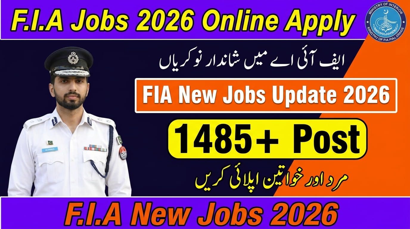 FIA Jobs 2026 announced by Government of Pakistan Establishment Division showing 1485 vacant posts for direct recruitment quota including Sub-Inspector Constable ASI and other government jobs 2026