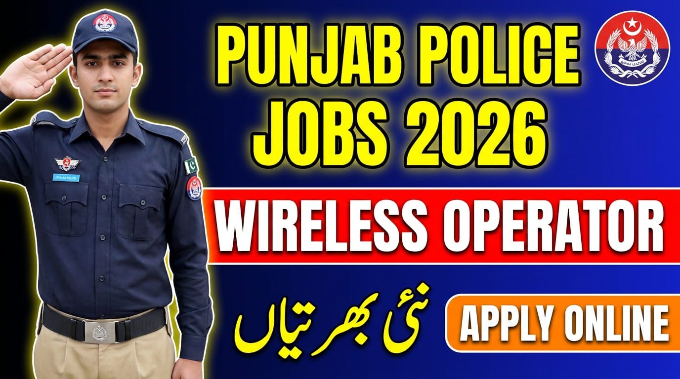 Punjab Police Wireless Operator Jobs 2026 official advertisement apply online latest government jobs in Pakistan